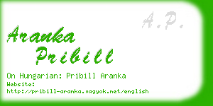 aranka pribill business card